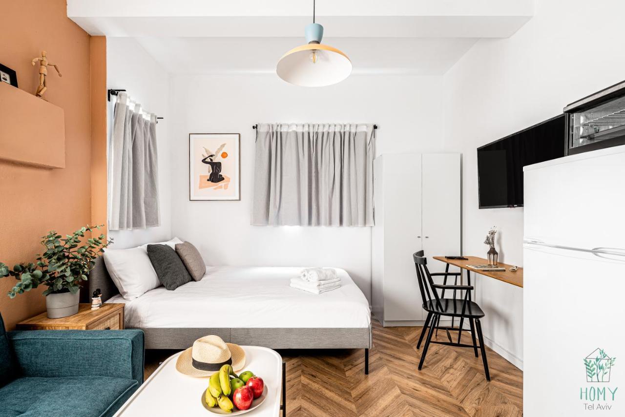 Stylish Studio Apartments On Dizengoff By Homy Tel Aviv Bagian luar foto