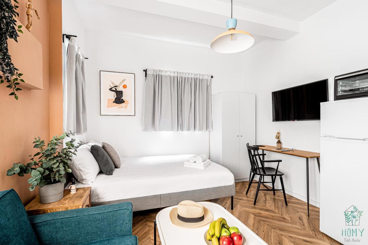 Stylish Studio Apartments On Dizengoff By Homy Tel Aviv Bagian luar foto