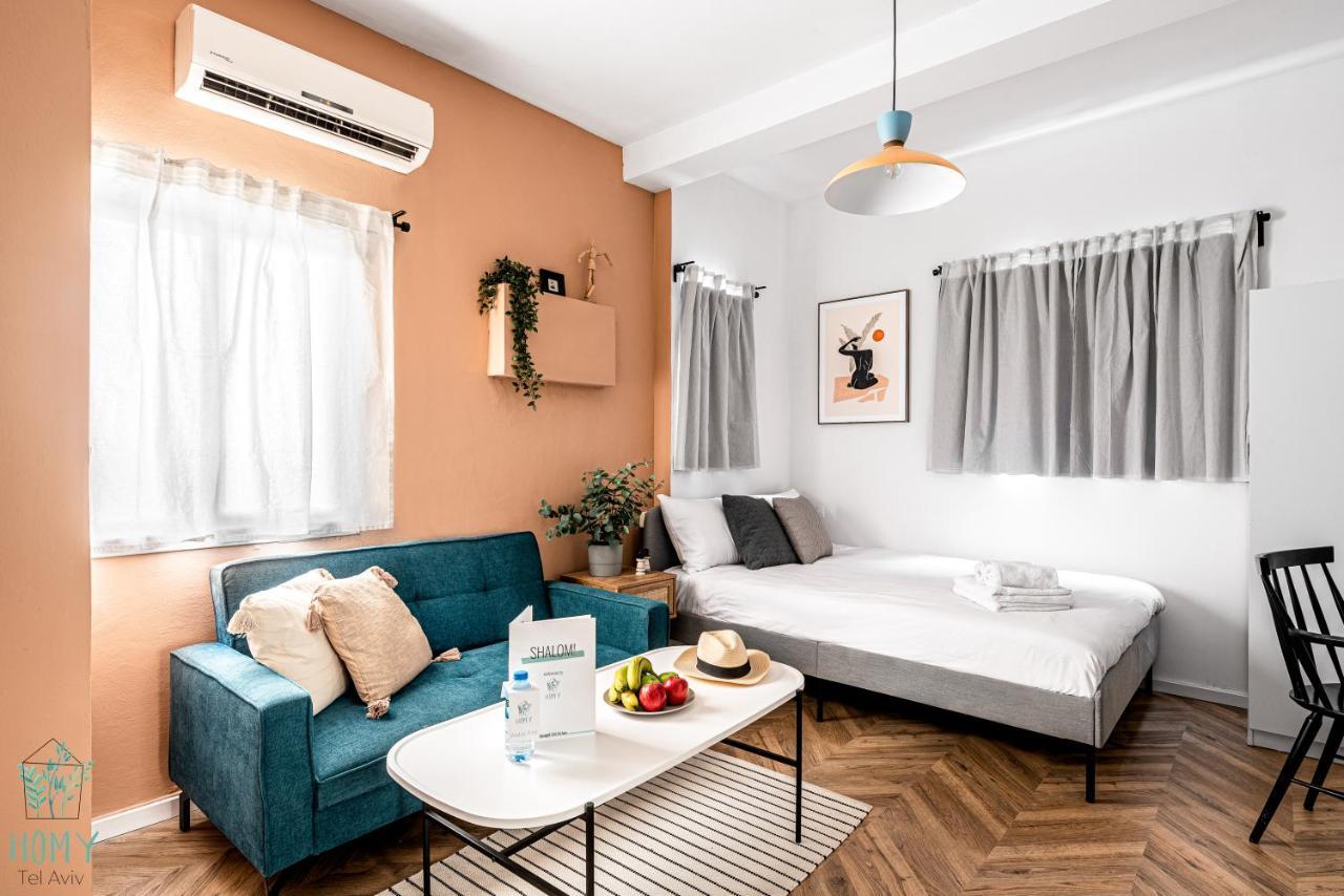 Stylish Studio Apartments On Dizengoff By Homy Tel Aviv Bagian luar foto